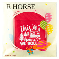 R HORSE 6Pcs Pot Holder with Pocket Camping Funny Potholder Camp Themed Heat Resistant Oven Mitts Machine Washable Hot Pad Cookie Bag Happy Camper Gift Baking Cooking 7 x 9 inch