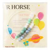 R HORSE 2Pcs Silicone Pacifiers Clips for Babies Easter Dinosaur Egg Pacifier Clips Holders