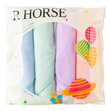 R HORSE 4Pcs Hanging Hand Towels with Hanging Loop Absorbent Coral Fleece Bathroom Hand Towels Soft Thick Kitchen Dish Cloth Hand Dry Towels Round Hand Towels for Kitchen Bathroom(Light Color)
