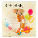 R HORSE 2Pcs Baby Pacifier Clips Set Basketball Metal Teething Clips Wooden Pacifier Holder