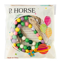 R HORSE 2Pcs Wood Beads Garland, 42’’ Easter Day Wood Bead Garland Tassel