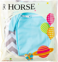 R HORSE 4Pcs Waterproof Reusable Wet Bag Diaper Baby Cloth Diaper Wet Dry Bags with 2 Zippered Pockets Grey Ripple Blue Grey Travel Beach Pool Bag for Pump Swimsuits Wet Clothes (3 Sizes)