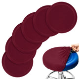 R HORSE 6Pcs Round Bar Stool Covers Elastic Red Chairs Covers