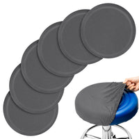 6Pcs Round Bar Stool Covers Elastic Gray Chairs Covers