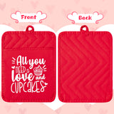 R HORSE 6Pcs Pot Holders with Pocket Valentine's Day Gift Pot Holders Kitchen Hot Pads Machine Washable Heat Resistant Oven Mitts Cookie Bag for Valentine's Day Kitchen Gift Baking Cooking